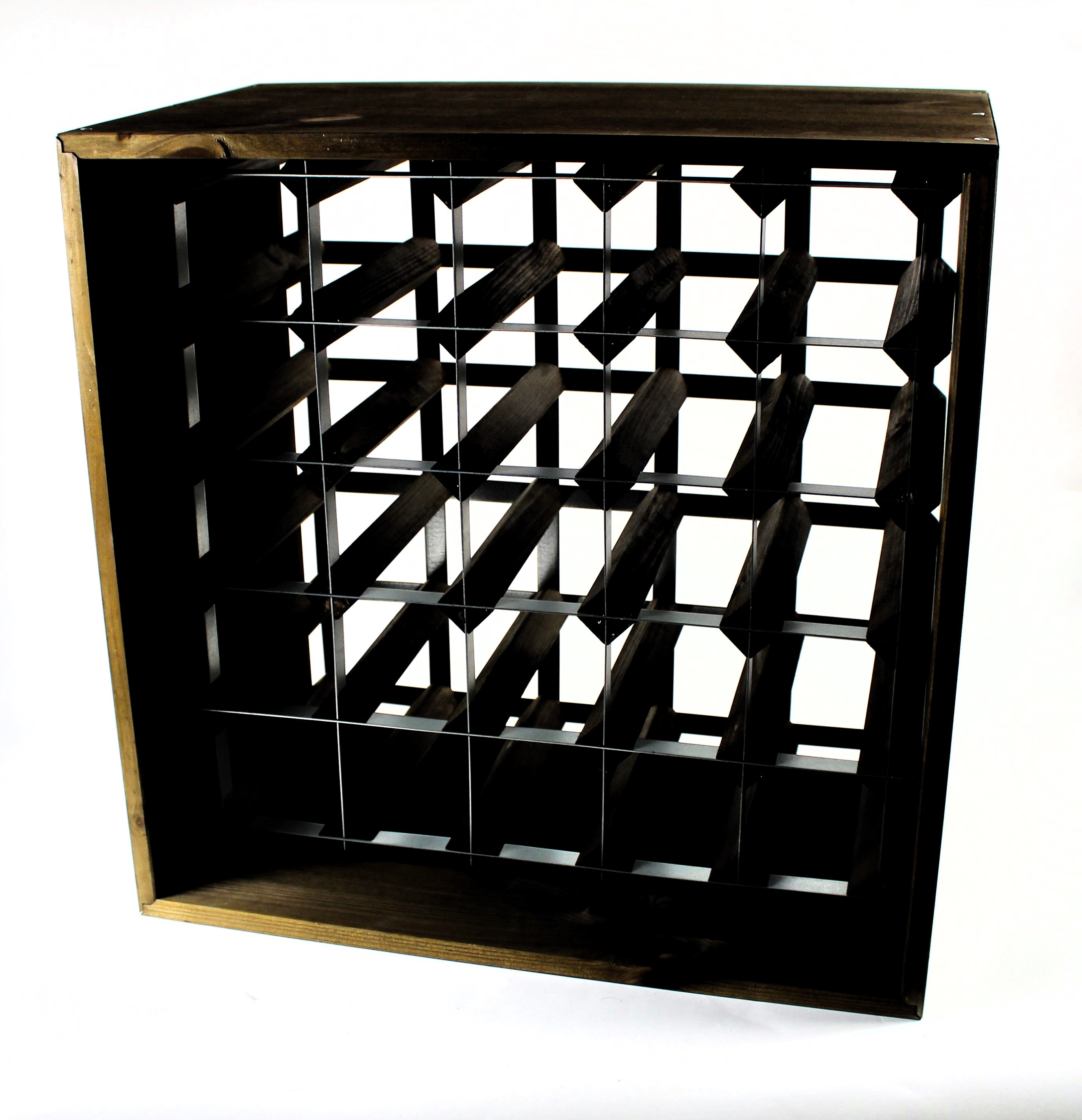 Dark oak stain Wine Rack Cube 25 Spaces 