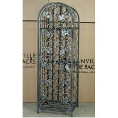45 Bottle Wrought iron effect wine rack with door