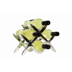 4 Bottle cast and polished solid aluminium wine rack