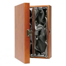 Luxury hinged two bottle wooden box.
