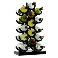 15 Bottle solid aluminum wine rack in a gloss / satin black finish