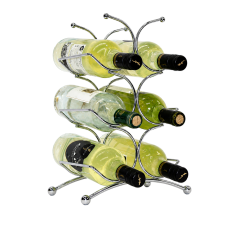 Six bottle chrome wine rack