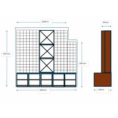 Custom dark oak stain finish wine racks, cubes(3), case drawers(5) and shelf as detailed in email dated Wed 04/02/2026 15:07