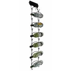 Six bottle wall mounted wine rack with corkscrew