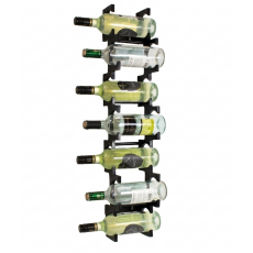 7 bottle solid black aluminium wall mounted wine rack 