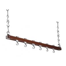 Single bar dark wood hanging rack