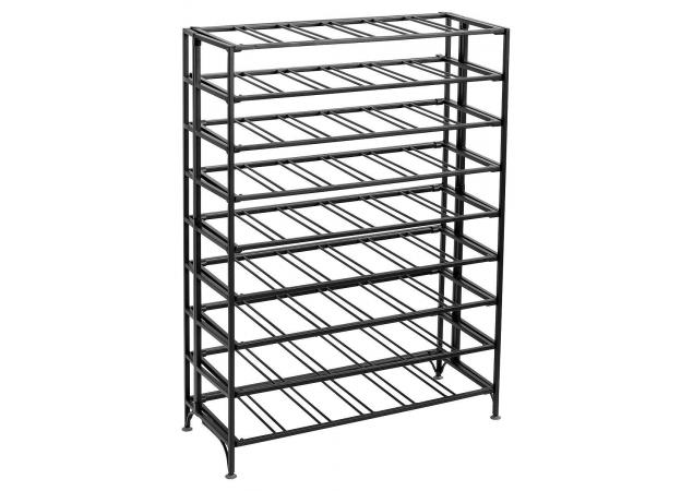 54 Bottle rectangular metal wine rack - Matt black image