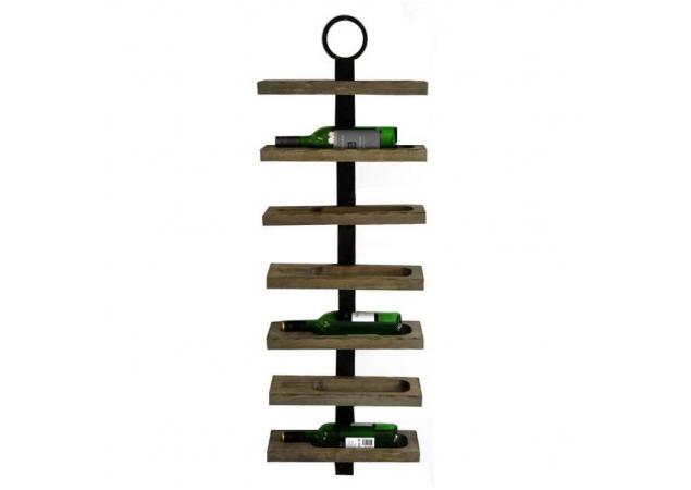 Seven bottle wall mounted wine rack image