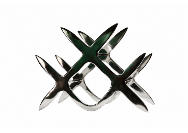4 Bottle cast and polished solid aluminium wine rack image