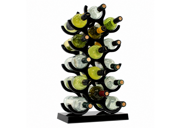15 Bottle solid aluminum wine rack in a gloss / satin black finish image