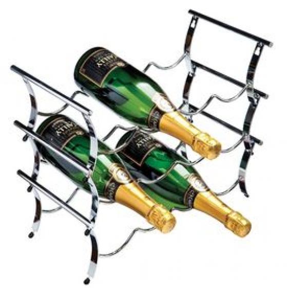 Chrome wine bottle holder sale