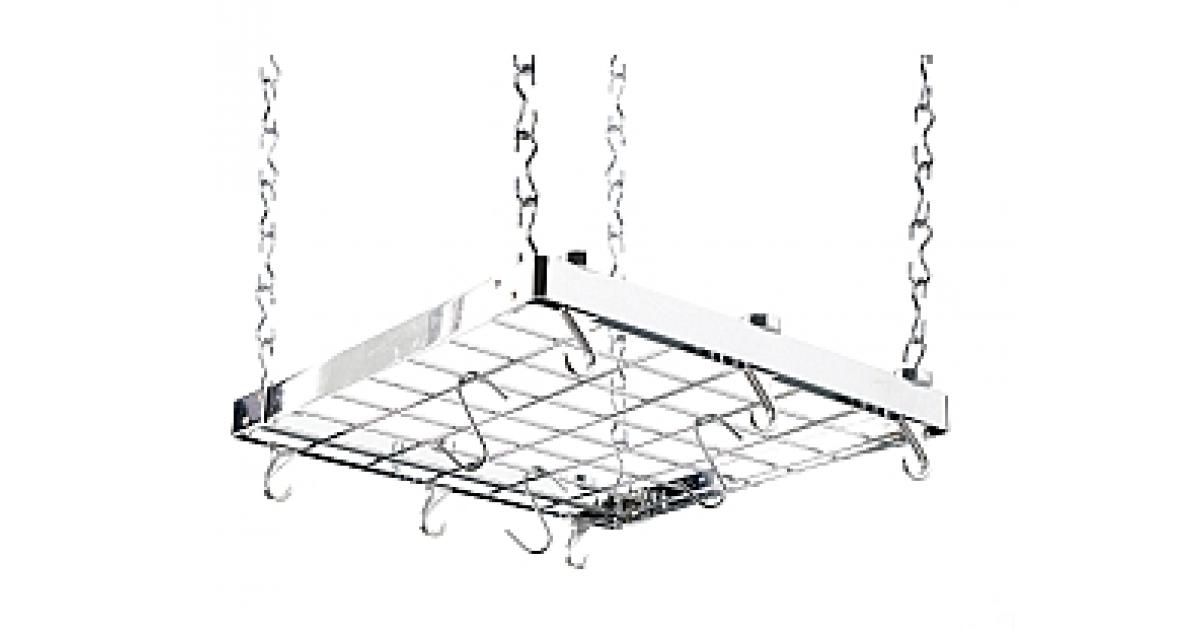 Square chrome hanging rack Cranville Wine Racks