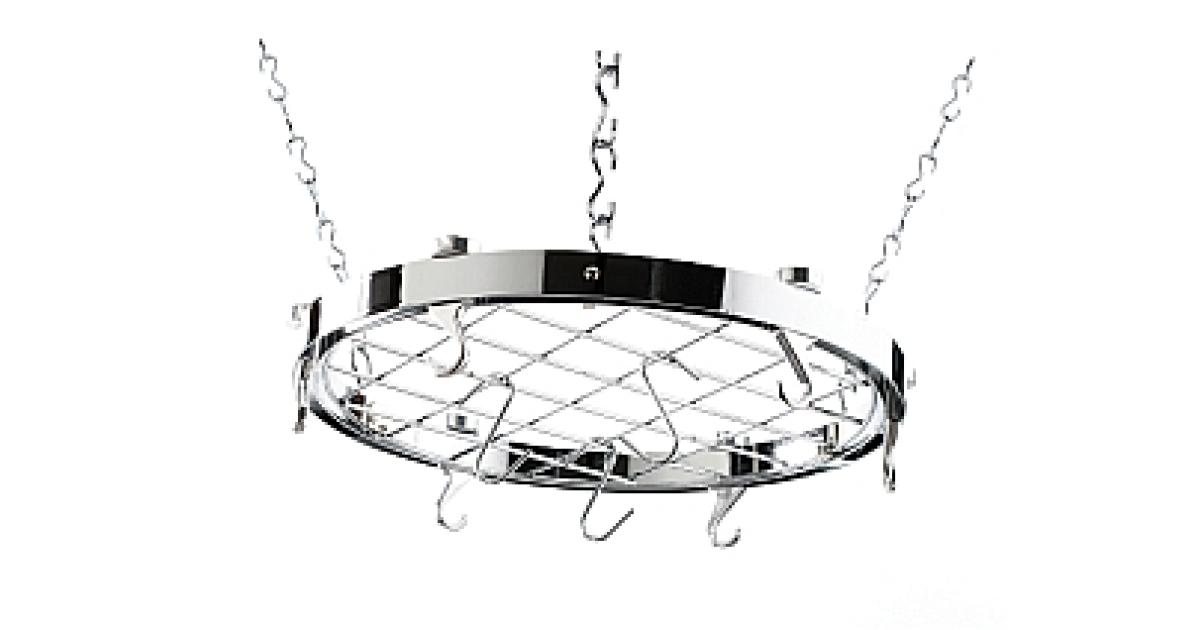 Round Chrome Hanging Rack for Stylish Wine Storage