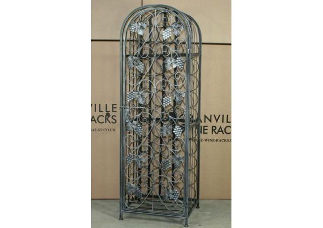 45 Bottle Wrought iron effect wine rack with door image
