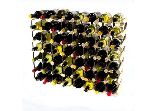 Classic 56 bottle pine wood and galvanised metal wine rack ready assembled image