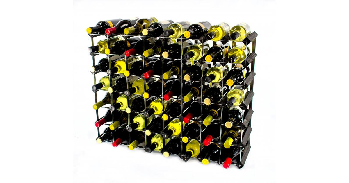Classic 56 Bottle Black Wine Rack Ready Assembled Cranville