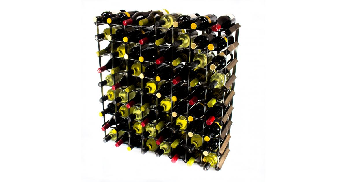 Classic 72 Bottle Dark Oak Wine Rack Self Assembly Cranville