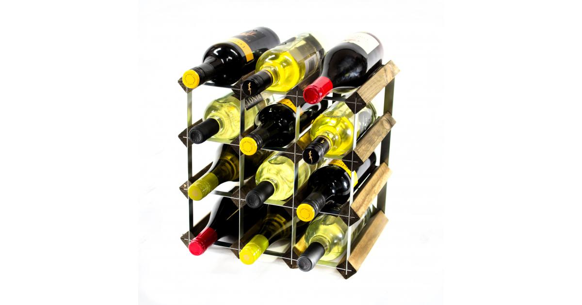 Classic 12 Bottle Walnut Wine Rack Ready Assembled Cranville
