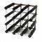 Classic 12 bottle black stained wood and galvanised metal wine rack ready assembled image