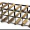 Classic 15 bottle walnut stained wood and black metal wine rack ready assembled image