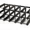 Classic 15 bottle black stained wood and black metal wine rack ready assembled image