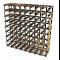 Classic 72 bottle walnut stained wood and black metal wine rack ready assembled image