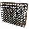 Classic 90 bottle dark oak stained wood and black metal wine rack ready assembled image