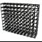Classic 90 bottle black stained wood and black metal wine rack ready assembled image