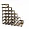 Classic understairs walnut stained wood and black metal wine rack ready assembled image