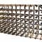 Classic 70 bottle walnut stained wood and black metal wine rack ready assembled image