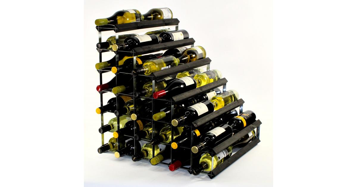 Cranville wine racks Double depth 54 Wine Rack Ready Assembled black galvanised