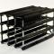 Double depth 24 bottle wine rack - Black stain wood - Galvanised metal image