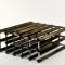 Double depth 30 bottle wine rack - Dark Oak stain wood - Galvanised metal image