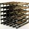 Double depth 60 bottle wine rack - Dark Oak stain wood - Galvanised metal image