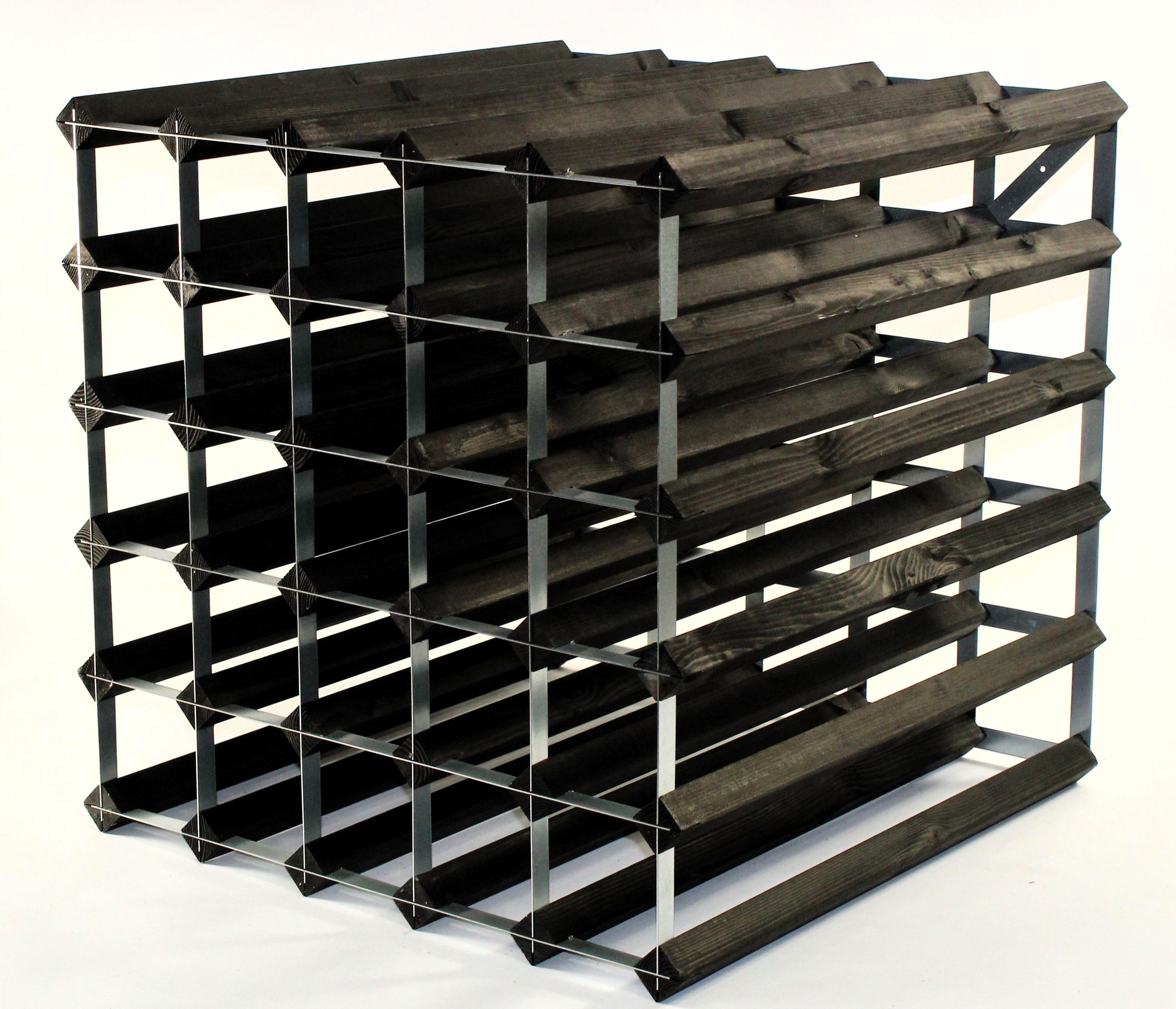 Cranville wine racks Double depth 60 Wine Rack Ready Assembled black galvanised
