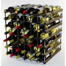 Double depth 84 bottle wine rack - Dark Oak stain wood - Galvanised metal