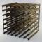 Double depth 84 bottle wine rack - Walnut stain wood - Galvanised metal image