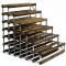 Double depth 54 bottle understairs wine rack - Dark Oak stain wood - Galvanised metal image