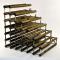 Double depth 54 bottle understairs wine rack - Walnut stain wood - Galvanised metal image