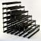 Double depth 54 bottle understairs wine rack - Black stain wood - Galvanised metal image